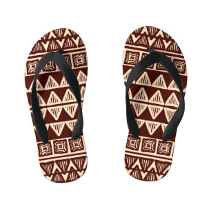 Chinelos Infantis Tribal Striped: Trabalho de arte Ornamental.