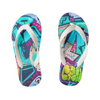 Chinelos Infantis Vibrant Geometric Pattern Summer Flip Flops