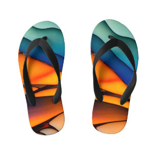 Chinelos Infantis Vidro abstrato com cores vivas