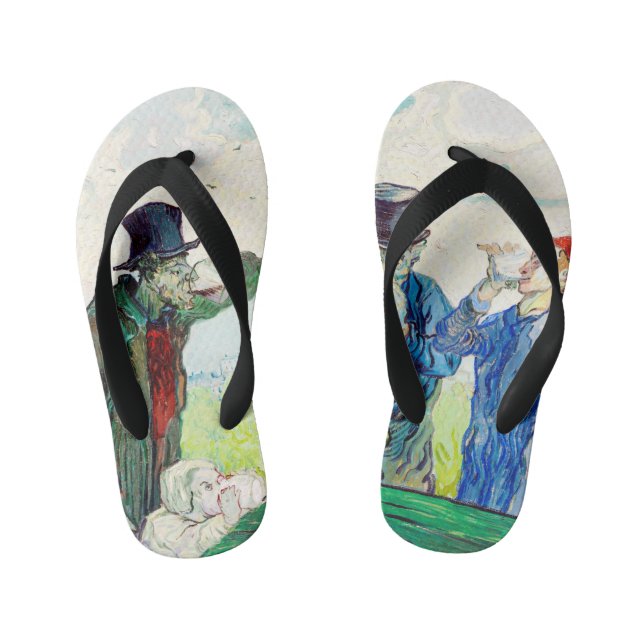Chinelos Infantis Vincent Van Gogh Os Bebedores Arte Fina (Pé da cama)