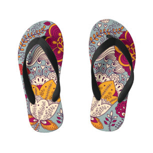 Chinelos Infantis Vintage Floral Elegante