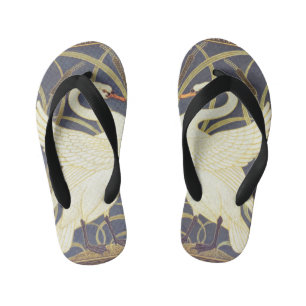 Chinelos Infantis Walter Crane Swan, Rush E Iris Art Nouveau