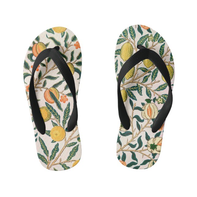 Chinelos Infantis William Morris Fruta Pomegranate White Ornament (Pé da cama)