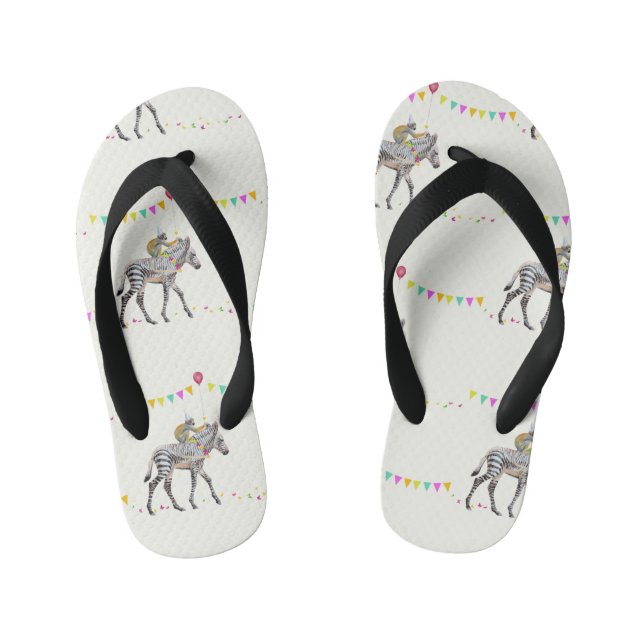 Chinelos Infantis Zebra Balloon party Slip slops (Pé da cama)