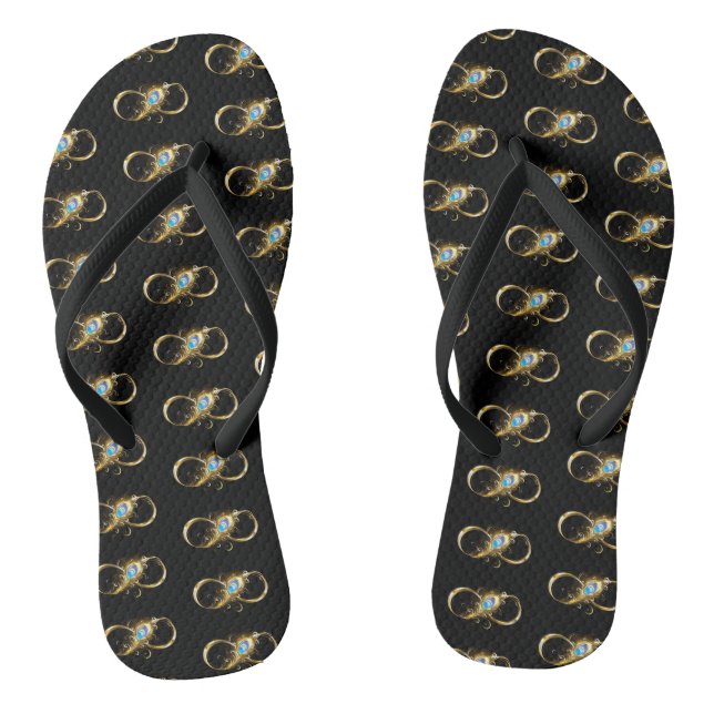 Chinelos Infinidade com a pena Pavão de Ouro (Pé da cama)