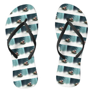 Chinelos Inverno de Natal do Buldogue Francês