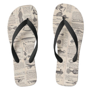 Chinelos Iscas de Pesca Antigas: Pescador Antigo de 1900