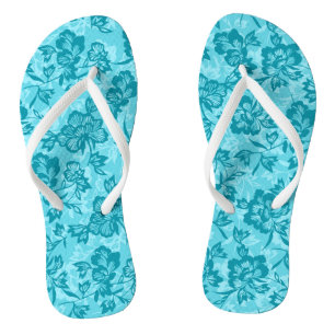 Chinelos Iwalani Vintage Havaiano - Floral - Teal