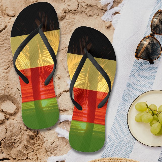 Chinelos Jamaica Rasta Colors Caribe Island Beach (Jamaica Rasta Colors Caribbean Island Beach Flip Flops)
