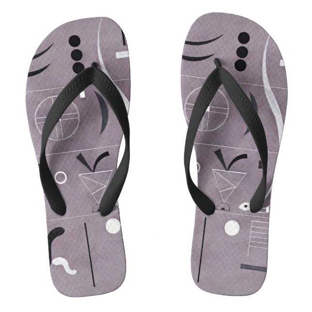 Chinelos Kandinsky - Quatro Partes, abstrato art, (Pé da cama)