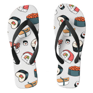 Chinelos Kawaii Sushi Rolls Pattern Slip-On Sneakers