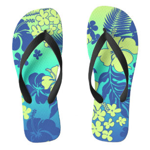 Chinelos Kona Mistura Hibiscus Havaiana - Turq