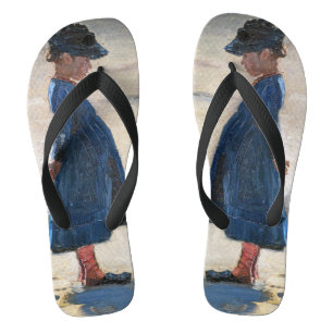 Chinelos Kroyer - Menina parada em Skagen Beach