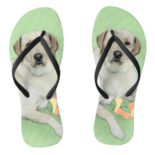 Chinelos Labrador Amarelo - Impressão de Retriever e Tênis