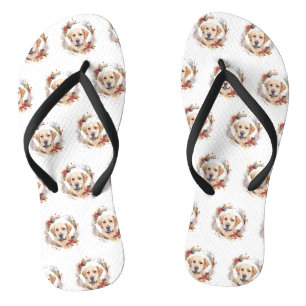 Chinelos Labrador Christmas Wreath Festivo Pup