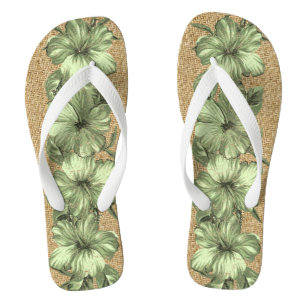 Chinelos Lanai - Hibiscus Havaiano em Descanso - Verde