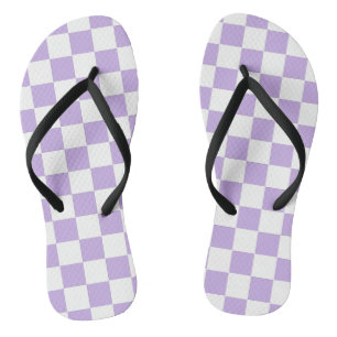 Chinelos Lavanda e branco verificados