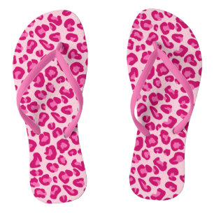 Chinelos Leopard Print em Pastel Pink, Hot Pink e Fuchsia