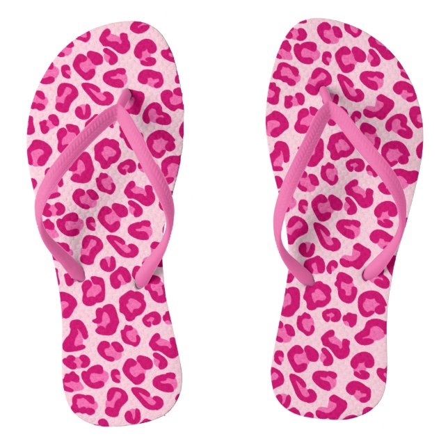 Chinelos Leopard Print em Pastel Pink, Hot Pink e Fuchsia (Pé da cama)