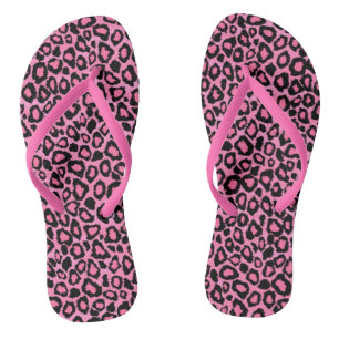 Chinelos Leopardo cor-de-rosa Impressão Animal
