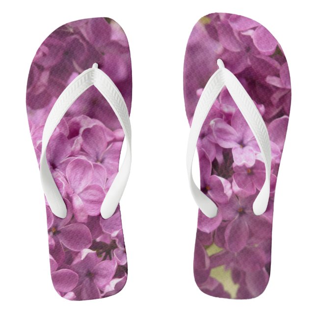Chinelos Lilacs Flowers Flip Flops (Pé da cama)