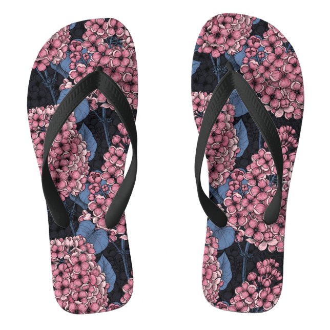 Chinelos Lilás rosa com azul escuro (Pé da cama)