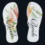 Chinelos Linda Rosa Floral Noiva<br><div class="desc">Estes belos Chinelos de noiva de rosas florais farão um belo presente divertido para qualquer noiva.</div>