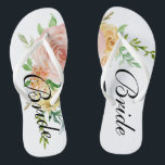 Chinelos Linda Rosa Floral Noiva<br><div class="desc">Estes belos Chinelos de noiva de rosas florais farão um belo presente divertido para qualquer noiva.</div>