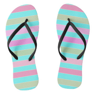 Chinelos Linhas de linhas listradas divertidas, cor pastel