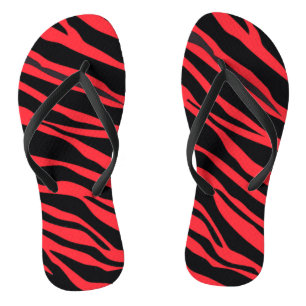 Chinelos Listra de Zebra Vermelha