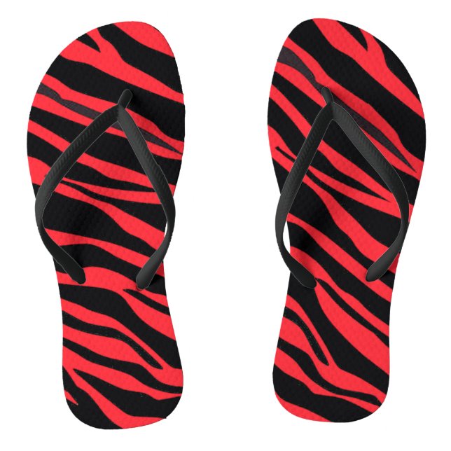 Chinelos Listra de Zebra Vermelha (Pé da cama)