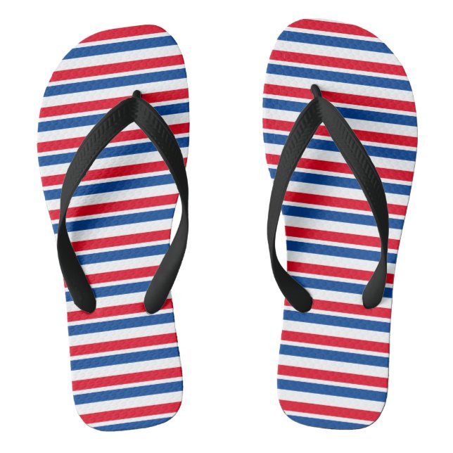 Chinelos Listrado de Vermelho, Branco e Azul (Pé da cama)