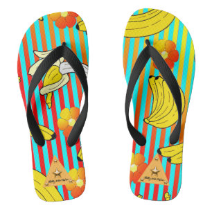 Chinelos Listrados de Banana Tropical