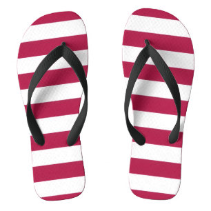 Chinelos Listrados de Vermelho e Branco – Areia de