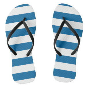 Chinelos Listras   Azul e branco   Personalizável  