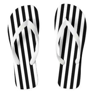 Chinelos Listras brancas e pretas