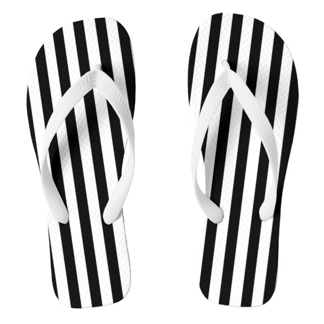 Chinelos Listras brancas e pretas (Pé da cama)