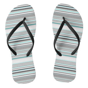 Chinelos Listras cinza aqua fofas