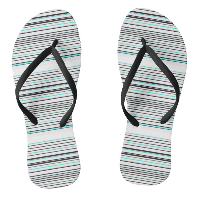 Chinelos Listras cinza aqua fofas (Pé da cama)