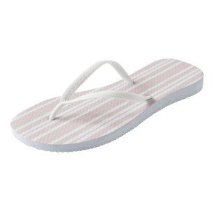 Chinelos listras cor-de-rosa e branco