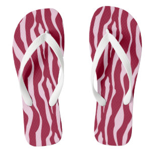 Chinelos Listras de zebra - Borgonha e Rosa