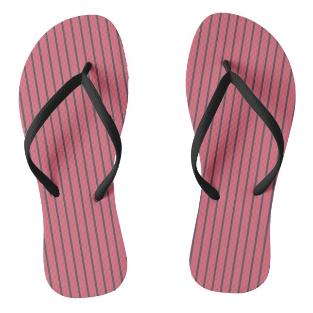 Chinelos Listras rosa e cinza (Pé da cama)