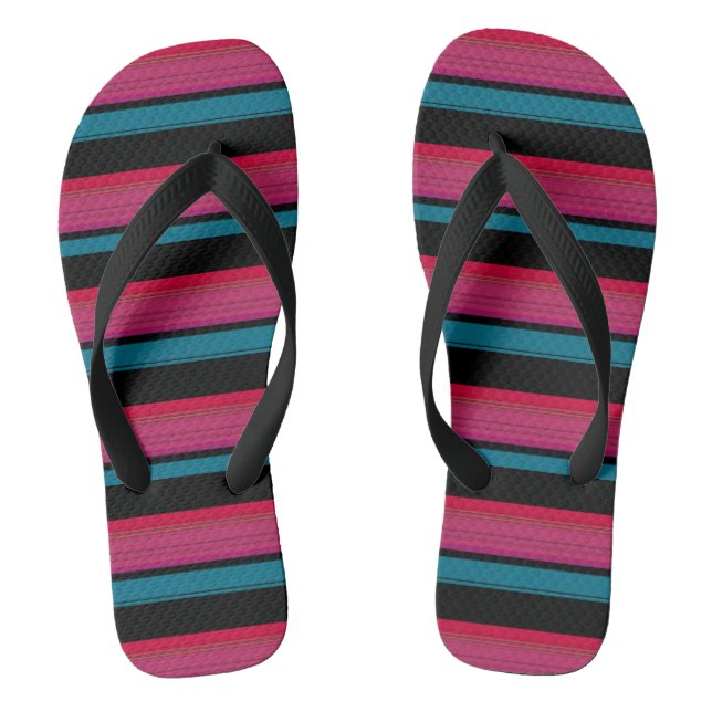 Chinelos Listras rosa preto fofas (Pé da cama)