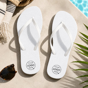 Chinelos Logotipo comercial Mínimo branco simples e limpo