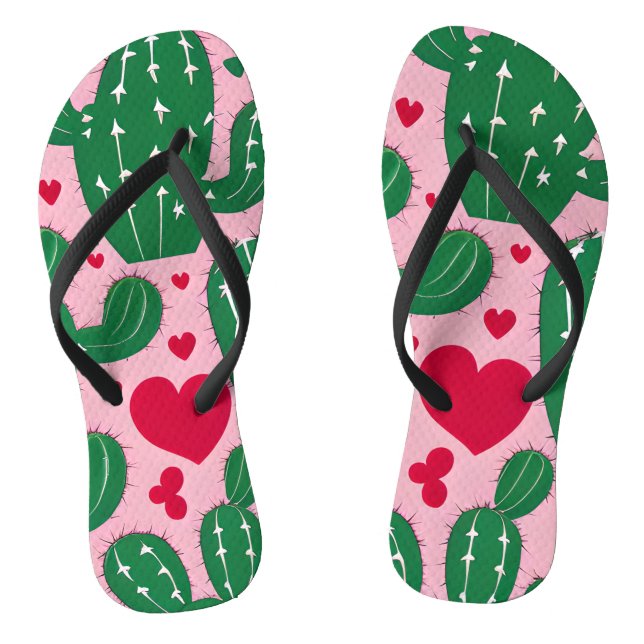 Chinelos Love Cactus Pattern (Pé da cama)