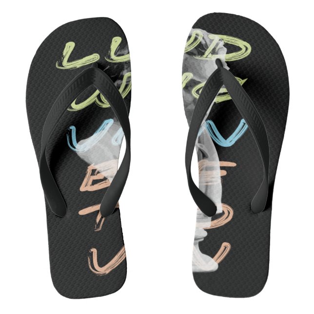 Chinelos Ludwig van Beethoven em design de tipografia neon (Pé da cama)