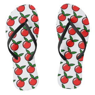 Chinelos Maçã ou cereja, desenho animado de Fruta de cozinh