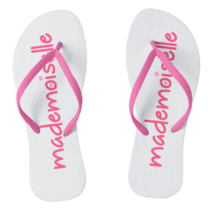 Chinelos Mademoiselle Fun Typografia Flipflops Francês
