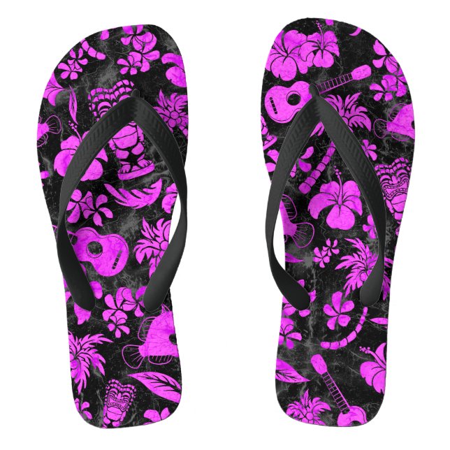 Chinelos Makapuu Beach Hawaiian Batik - Fuchsia (Pé da cama)