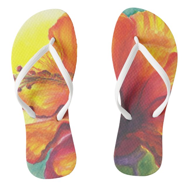 Chinelos Malorie Arisumi Hibiscus flipflops slips (Pé da cama)